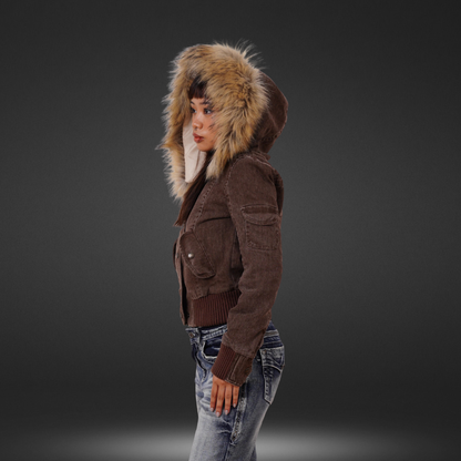 Jacke mit Pelzkragen