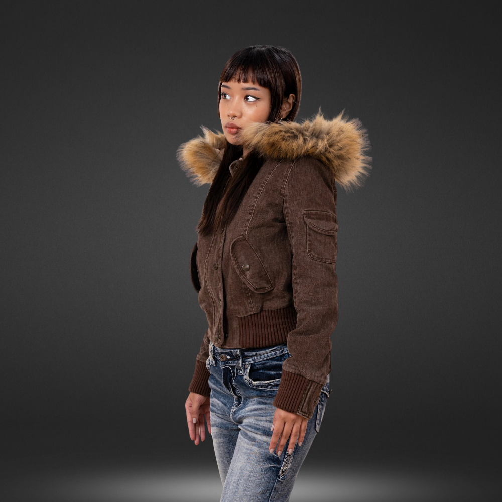 Jacke mit Pelzkragen