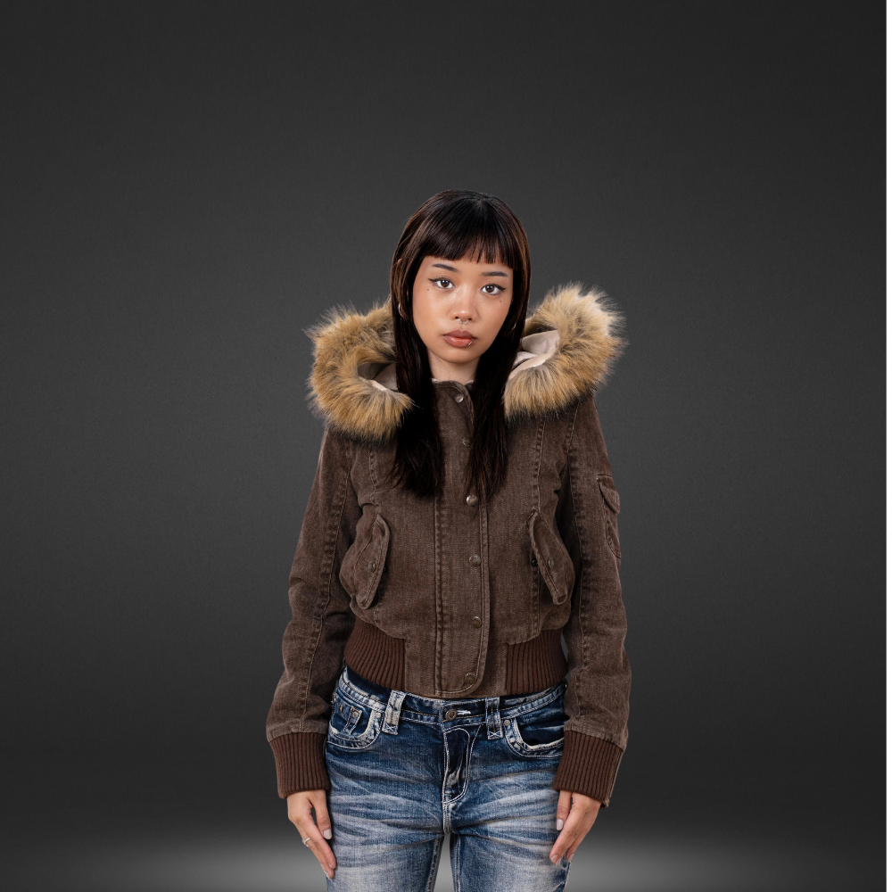 Jacke mit Pelzkragen