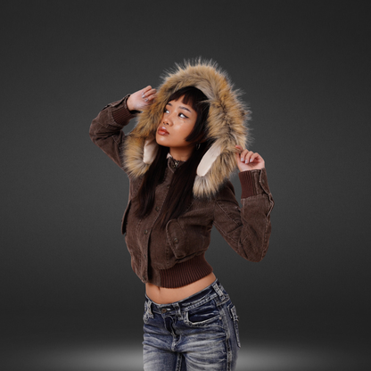 Jacke mit Pelzkragen