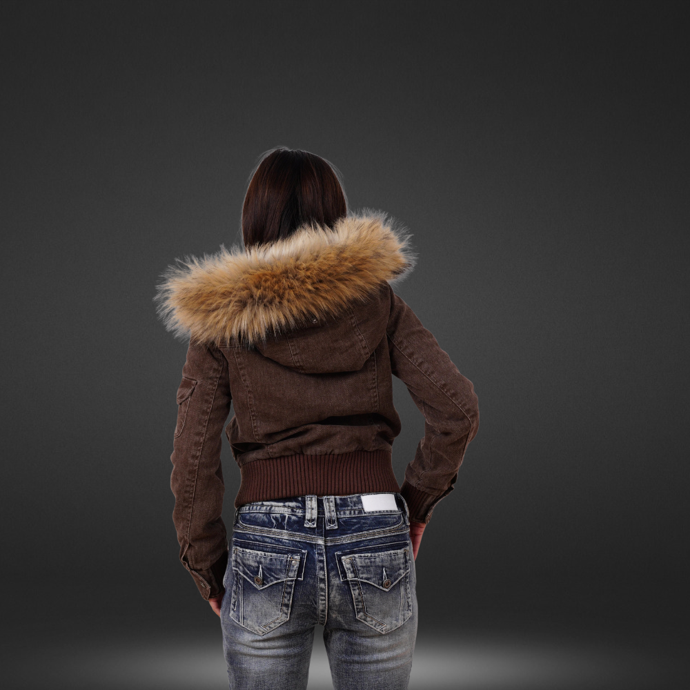 Jacke mit Pelzkragen