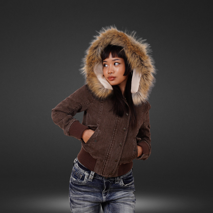Jacke mit Pelzkragen