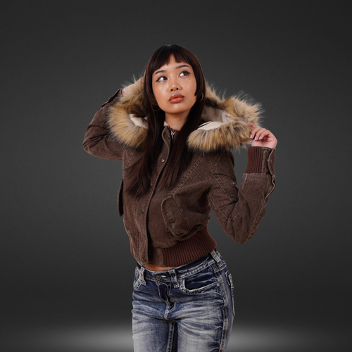 Jacke mit Pelzkragen