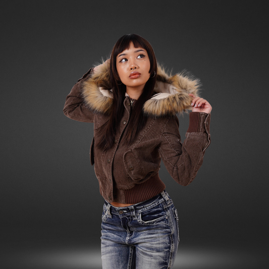 Jacke mit Pelzkragen