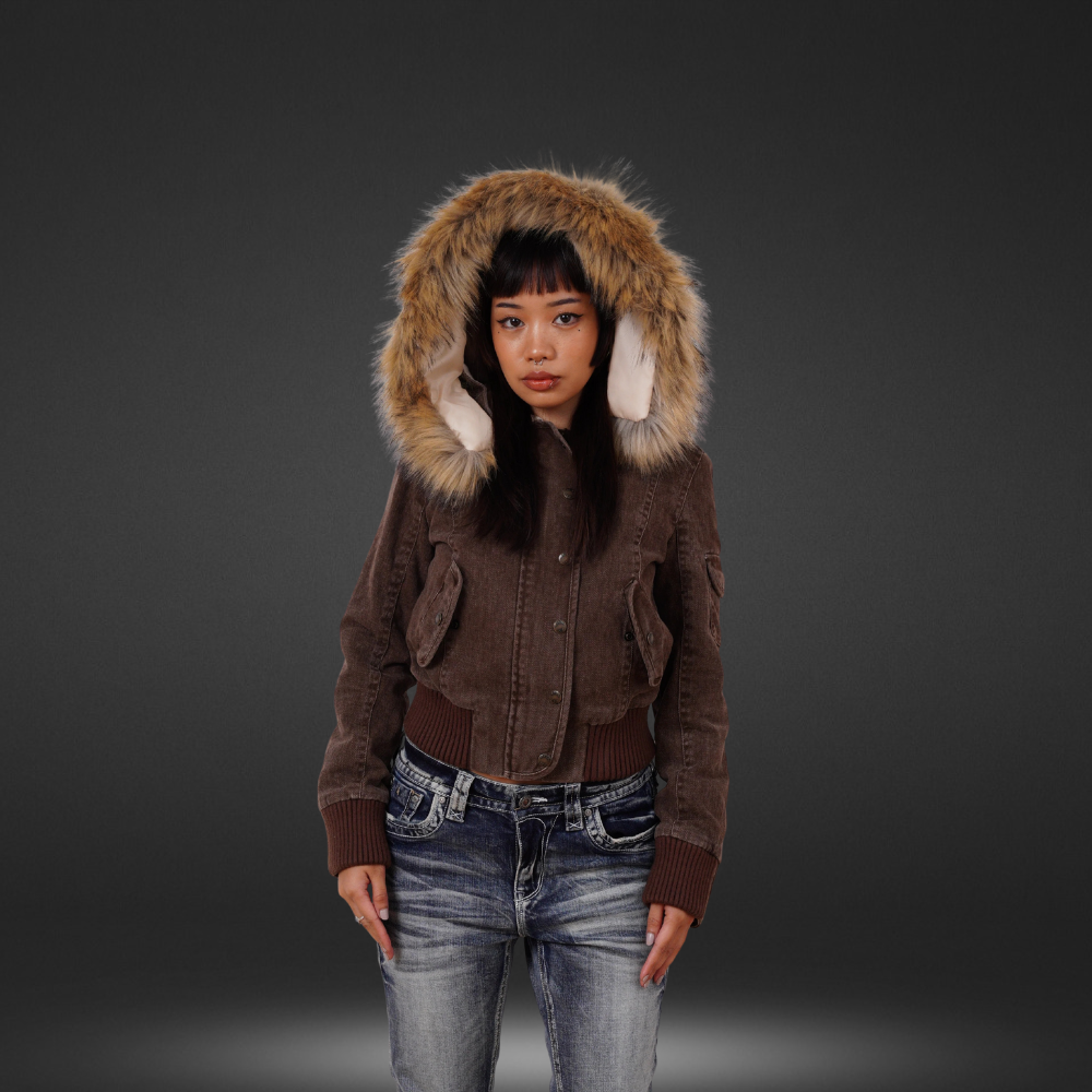 Jacke mit Pelzkragen